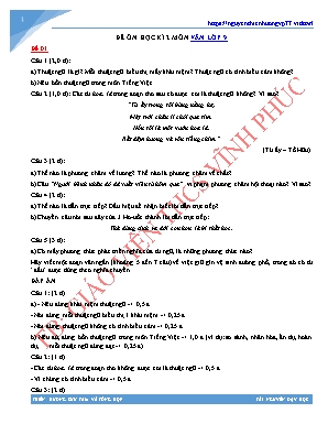 4 Đề ôn thi học kỳ II môn Ngữ văn Lớp 9 - Thiên Hương
